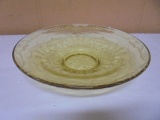 Vintage Federal Madrid Amber Depression Glass Console Bowl