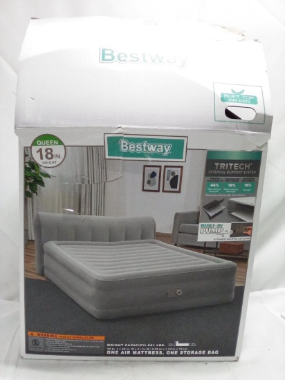 Bestway 18” Queen Size Air Mattress w/ Built in Pump