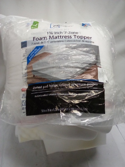 Mainstays 1.25” Queen 7-Zone Foam Mattress Topper