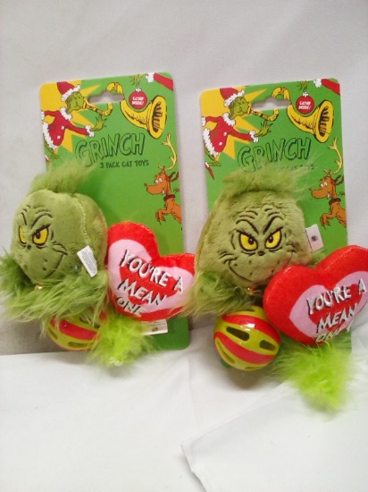 Qty 2 Grinch 3 Pack Cat Toy
