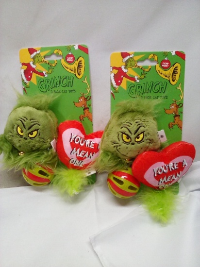 Qty 2 Grinch 3 Pack Cat Toy