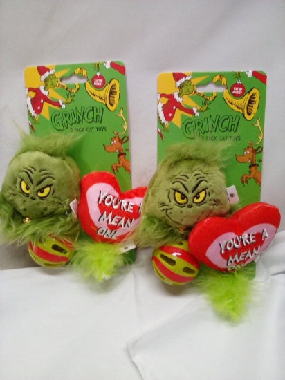 Qty 2 Grinch 3 Pack Cat Toy