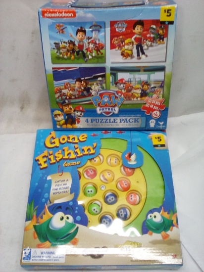 Gone Fishin’ Game/ Paw Patrol 4 Puzzle Pack