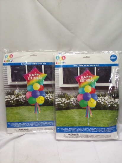 Qty 2 Balloon Yard Sign Kit