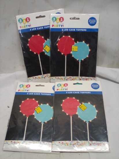 Qty 4 LED Cake Topper 2 Pack