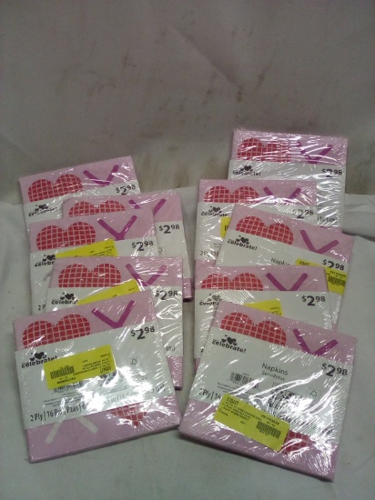 Lot of 10 Way to Celebrate 2Ply Decorative 16Cnt Napkin Packs