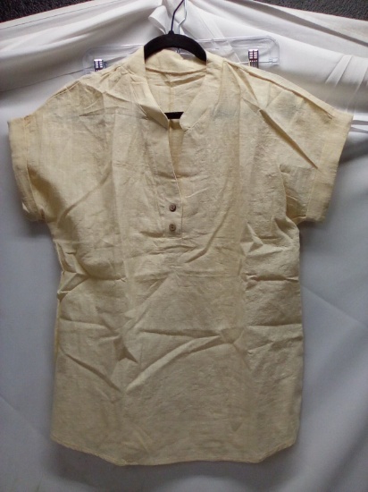 Linen Short Sleeve Shirt Women’s Size Medium
