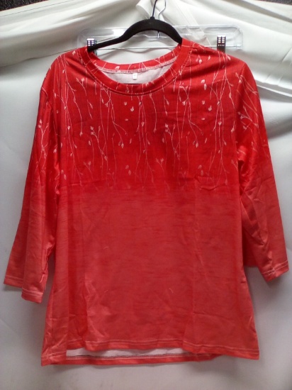 Floral Top Women’s Size Medium Stretchy Fabric ¾ length sleeves