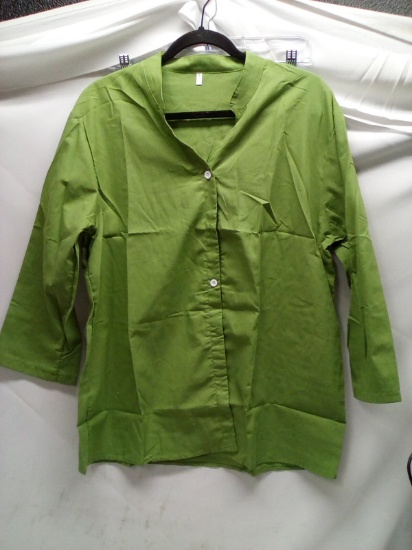 Women’s Size Large Button Up Linen Top ¾ Length Sleeve