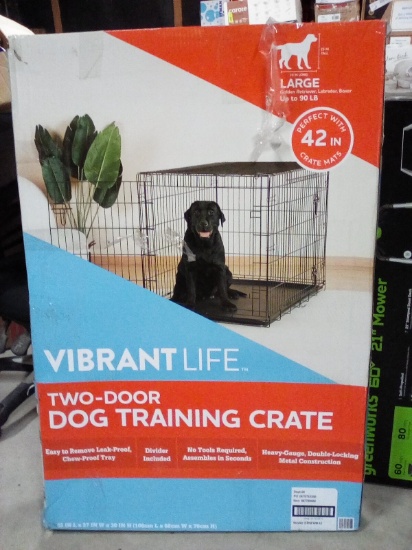 Vibrant Life 2 Door Dog Training Crate 42” Up to 90lbs