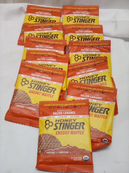 Qty 11 Salted Caramel Honey Stinger Energy Waffle