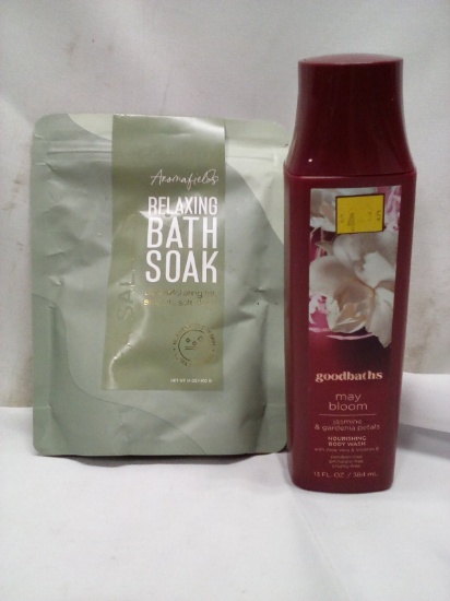 Relaxing Bath Soak 14oz/ Jasmine & Gardenia Scented Body Wash 13oz