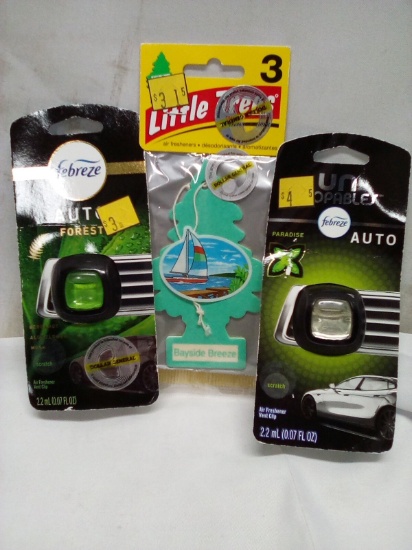 Auto Air Freshners- Forest, Paradise, Bayside Breeze Scents