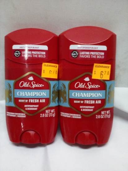 Qty 2 Old Spice Champion Antiperspirant & Deodorant