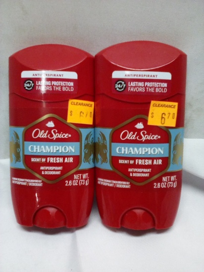 Qty 2 Old Spice Champion Antiperspirant & Deodorant
