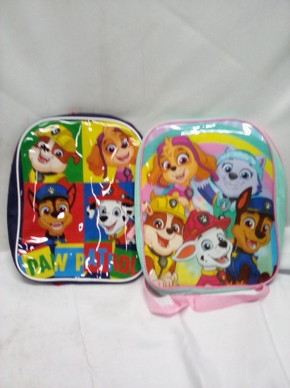 Qty 2 Paw Patrol Kids Backpacks 12” x 9.5”