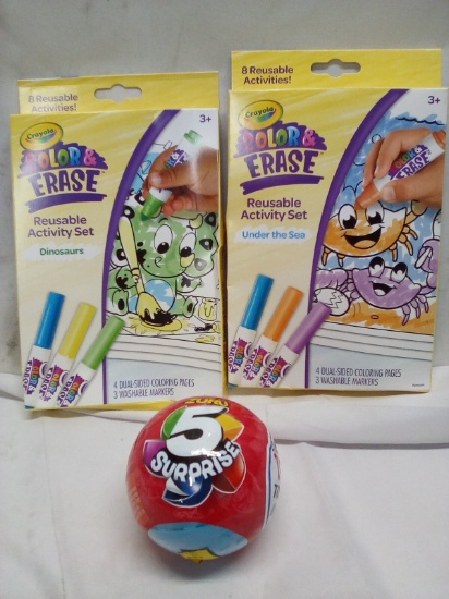 Color & Erase Reusable Activity Set Under the Sea &Dinosaurs/ Zuru 5 Surprise
