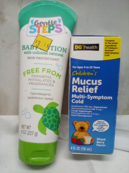 Baby Lotion w Colloidal Oatmeal/ Children’s Mucus Relief Multi Symptom Cold