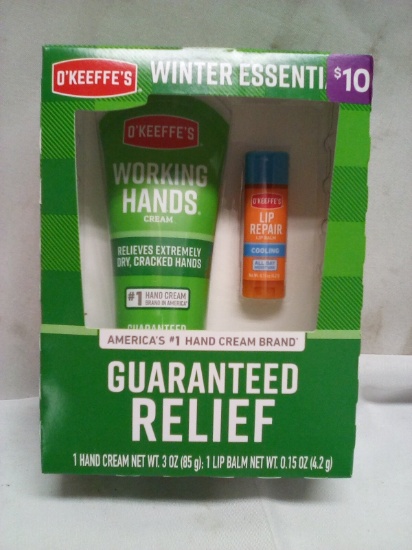 2Pc D’Keeffes Guaranteed Relief Winter Essentials Set- Handcream, Lip Balm