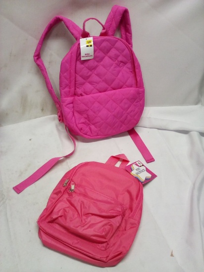 Pair of Pink Assorted Mini Backpacks
