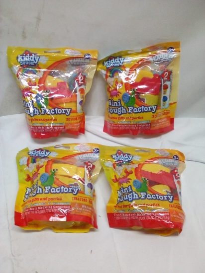 Lot of 4 Kiddy Dough Mini Dough Factory Sets for Ages 3+