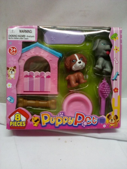 8Pc Puppy Pet Play Set for Ages 3+