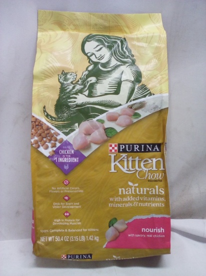 3.15Lbs of Purina Naturals Kitten Chow- Nourish w/Real Chicken, Vit., Minerals