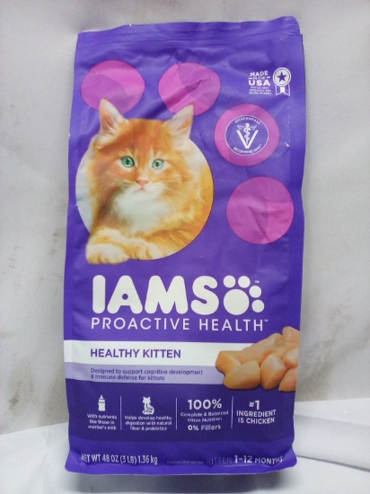 3Lbs of IAMS Healthy Kitten- Proactive Health w/ Chicken for 1-12Mnt Kittens