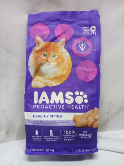 3Lbs of IAMS Healthy Kitten- Proactive Health w/ Chicken for 1-12Mnt Kittens