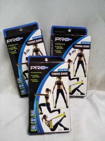 Lot of 3 Pro Strength Extra Wide Toning Bands