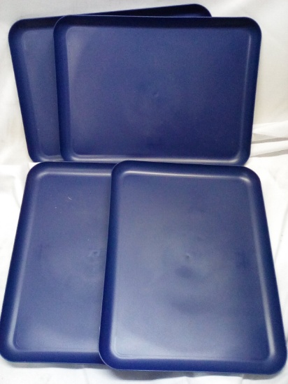 Qty 4 Plastic Rectangle Tray 16” x 12”