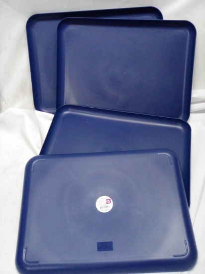 Qty 4 Plastic Rectangle Tray 16” x 12”