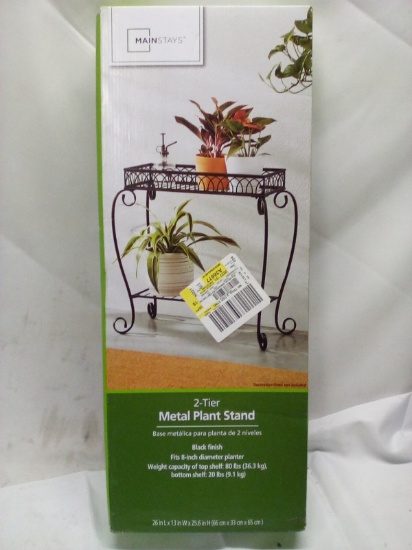 2 Tier Metal Plant Stand 80lb weight Capacity 26” x 13” x 25.6”