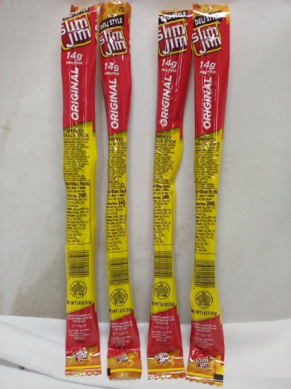 Lot of 4 Original Deli Style Slim Jim Smoked Meat Snack Sticks