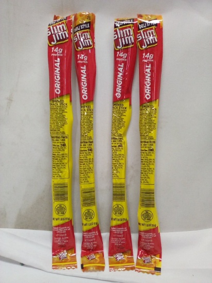 Lot of 4 Original Deli Style Slim Jim Smoked Meat Snack Sticks