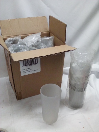 Full Case of 24 Grey Plastic Tumbler Glasses