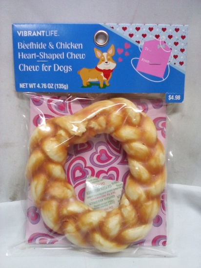 VibrantLife Beefhide and Chicken Heart Shaped Chew for Dogs