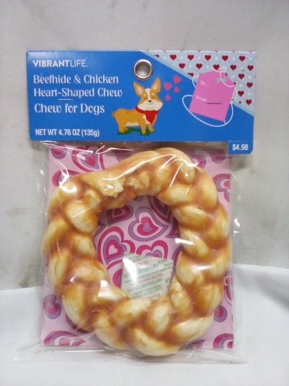 VibrantLife Beefhide and Chicken Heart Shaped Chew for Dogs