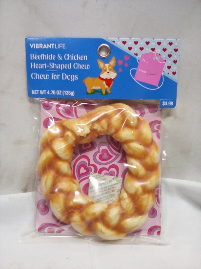 VibrantLife Beefhide and Chicken Heart Shaped Chew for Dogs