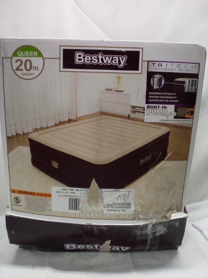 Bestway 20” Queen Size Air Mattress w/ Built in Pump