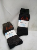 2 Twin Packs of Realtree Mens Size 6-12 Boot Socks