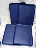 Qty 4 Plastic Rectangle Tray 16” x 12”