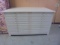 Vintage 10 Drawer Painted Solid Wood Printer's Cabinet