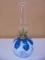Beautiful Handblown Art Glass Oil Lamp