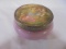 Antique Pink Glass Metal Lid Powder Box
