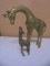 Solid Brass Momma & Calf Giraffe Figures
