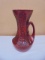 Vintage McCoy USA 619 Pottery Embossed MCM Red Daisy Vase