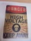 High Voltage Metal Sign