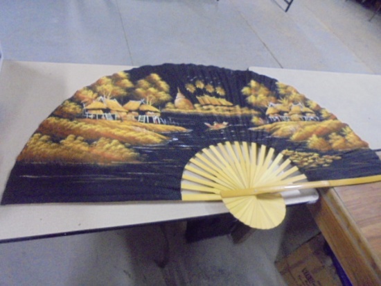 Large Bamboo Oriental Fan