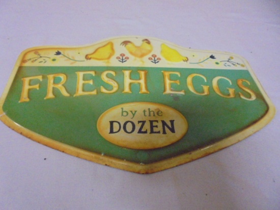 Metal Fresh Eggs Sign